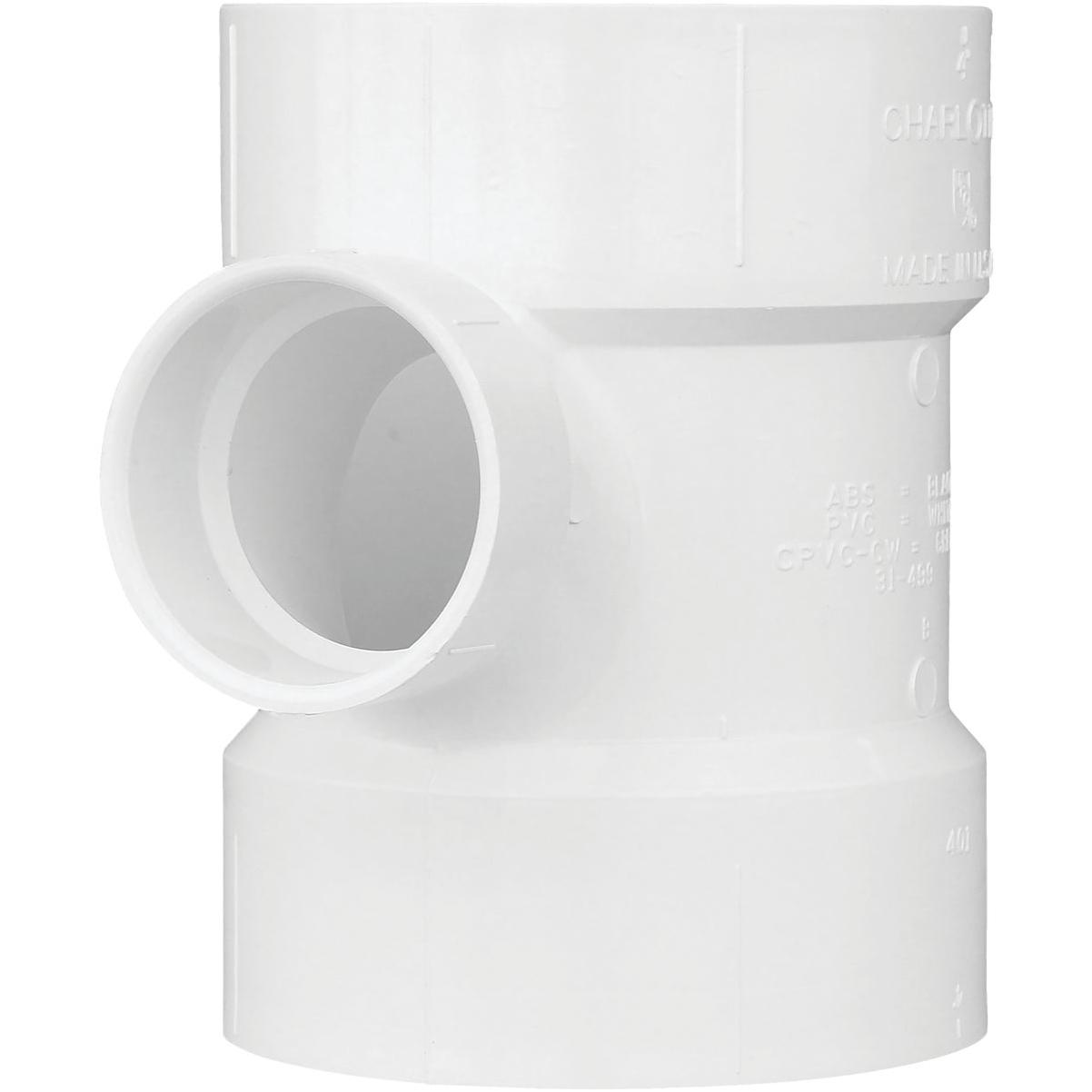 Charlotte Pipe 4 In. x 2 In. Reducing Sanitary PVC Tee