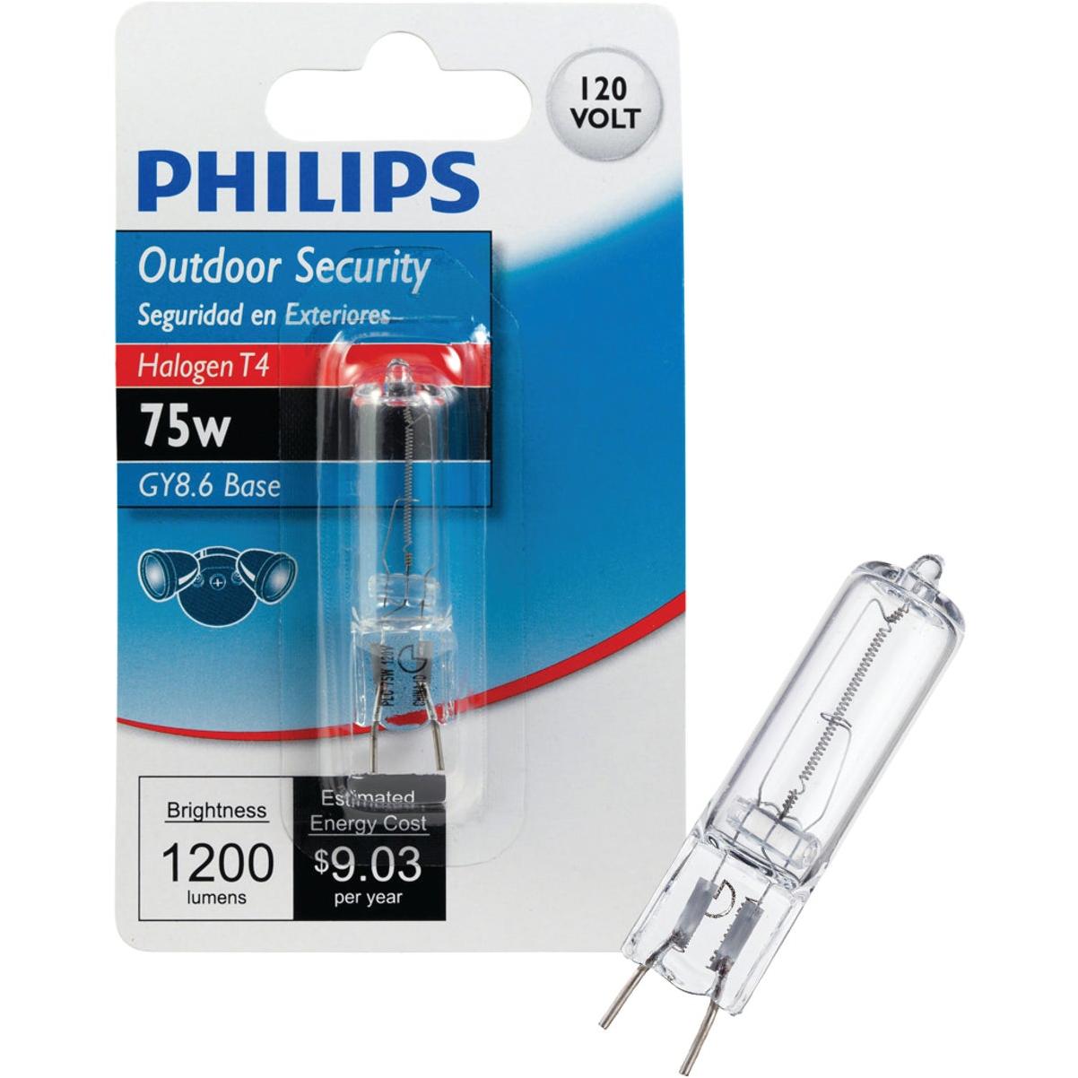 Philips 75W 120V Clear GY8.6 Base T4 Halogen Special Purpose Light Bulb