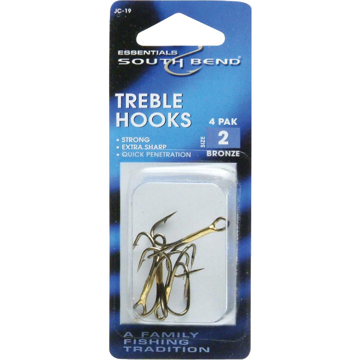 Vanguard Size 2 Bronze Treble Fishing Hook (4-Pack)