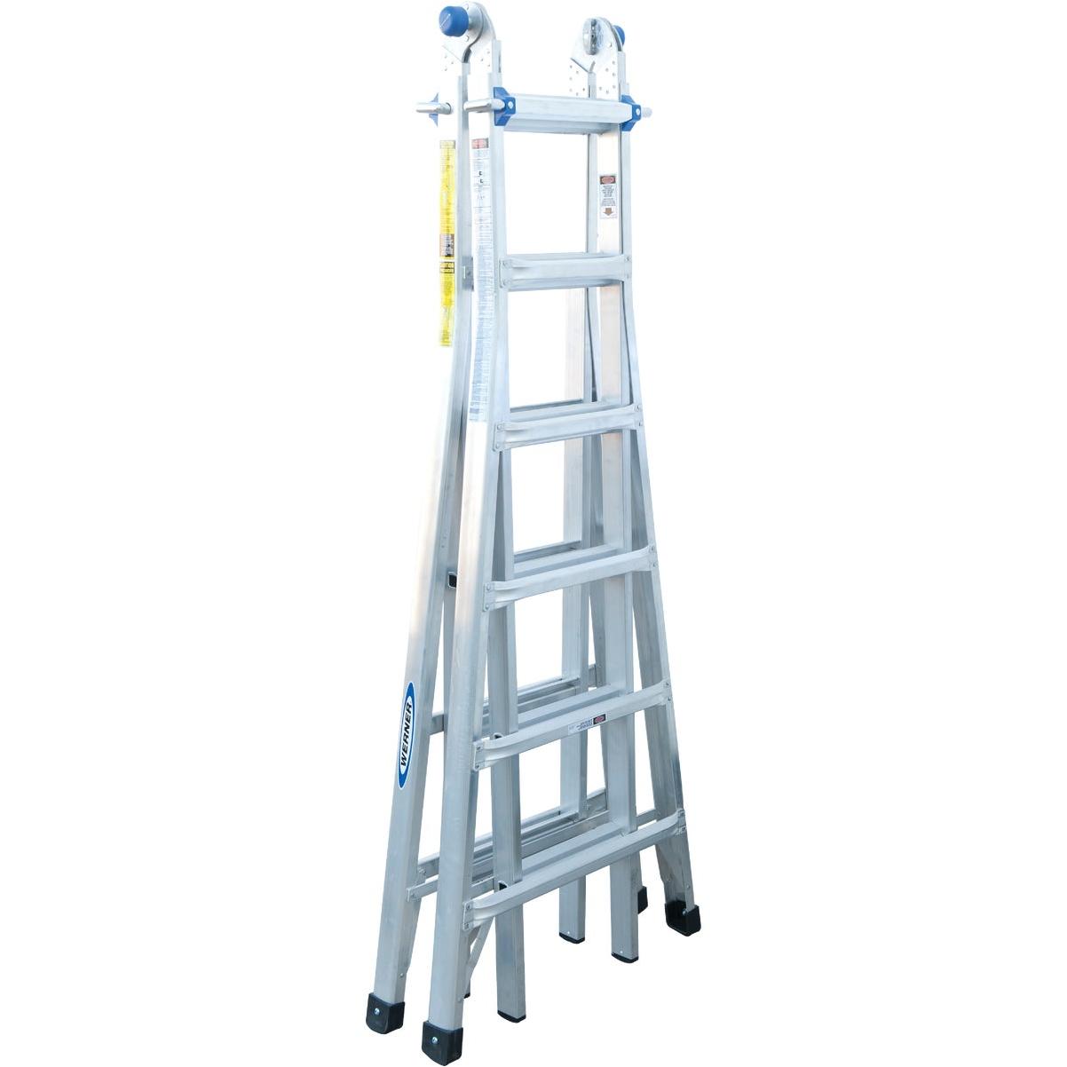 Werner 26 Ft. Aluminum Multi-Position Telescoping Ladder with 300 Lb. Load Capacity Type IA Ladder Rating
