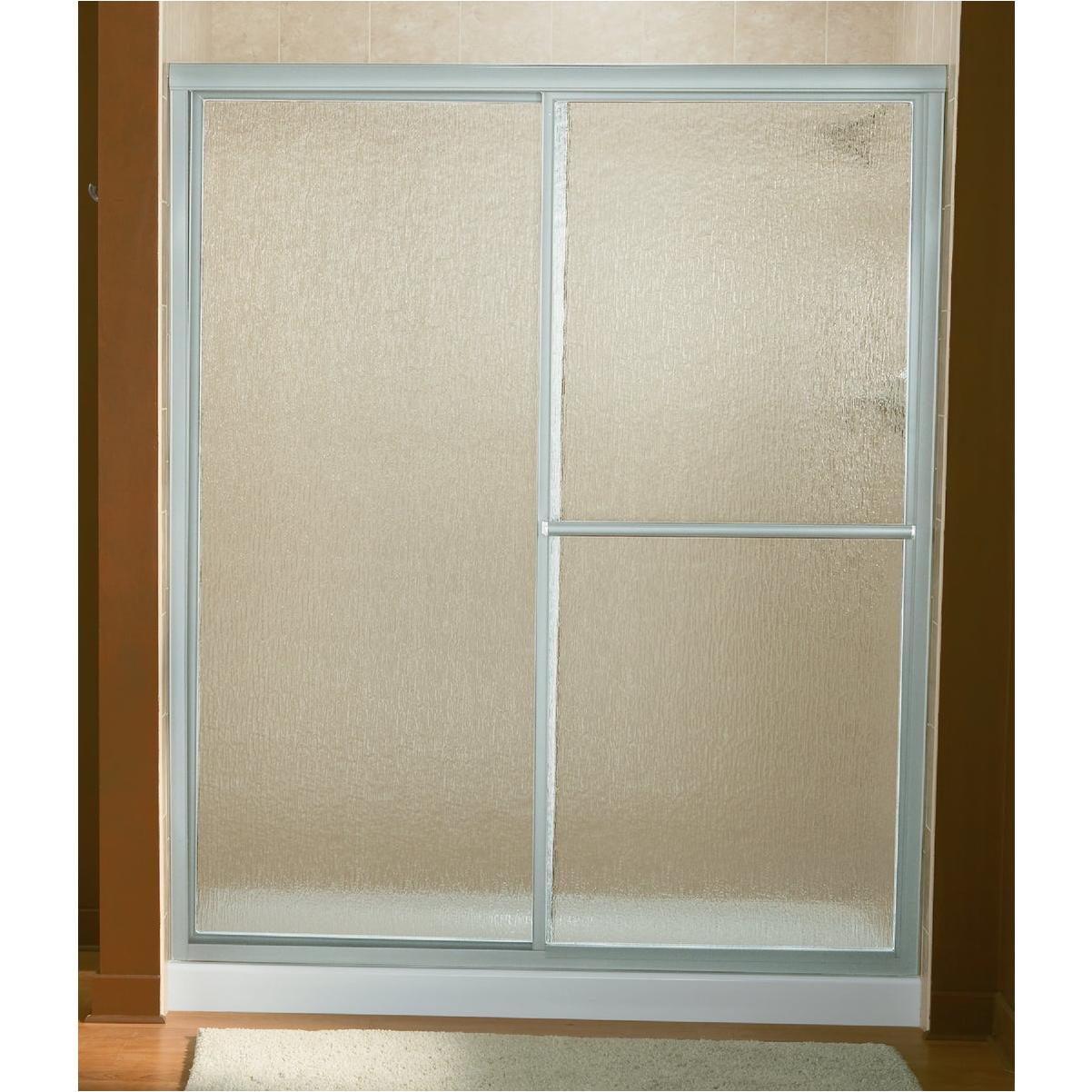 Sterling Deluxe 59-3/8 In. W. X 70 In H. Chrome Rain Glass Sliding Shower Door