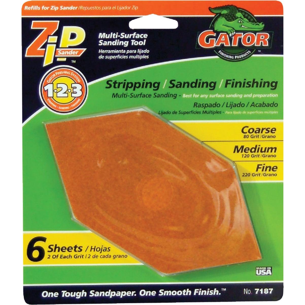 Gator Blade Assorted Zip Hand Sander Refill (6 Count)