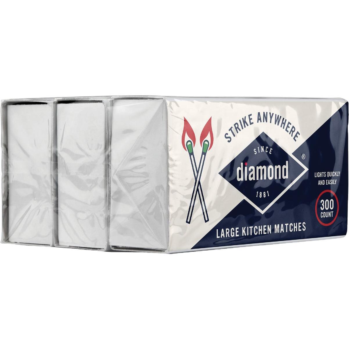 Matches - 300-Count - Strike Anywhere Kitchen Matches - Diamond 2-3/8 In. - (3-Pack)