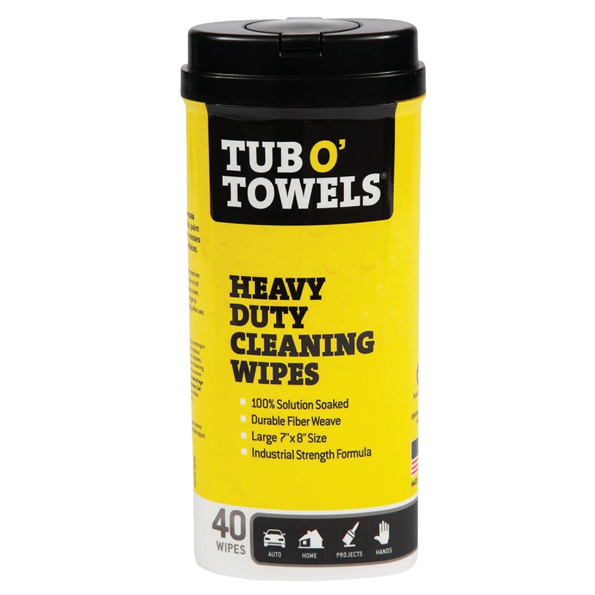 Tub O' Towels Heavy Duty Cleaning Wipes (40-Count)