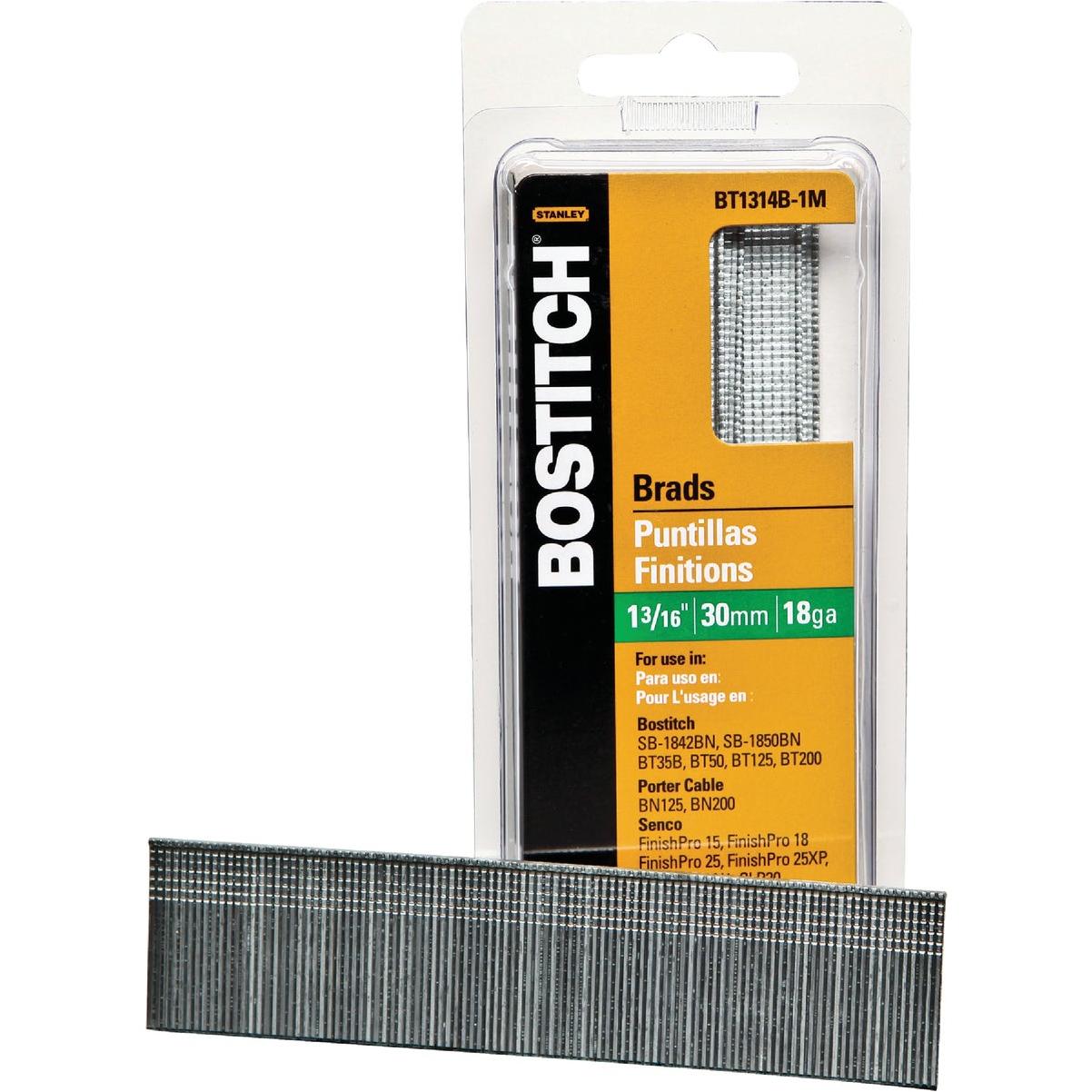 BOSTITCH BT1309B-1M 1-Inch 18-Gauge Brads, 1000 Per Box