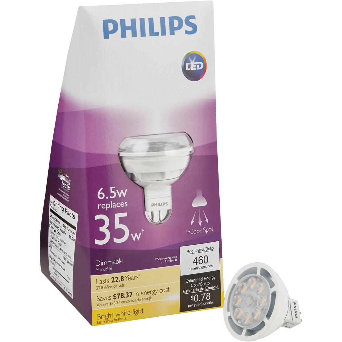 Philips 35W Equivalent Bright White MR16 Bi-Pin LED Spotlight Light Bulb