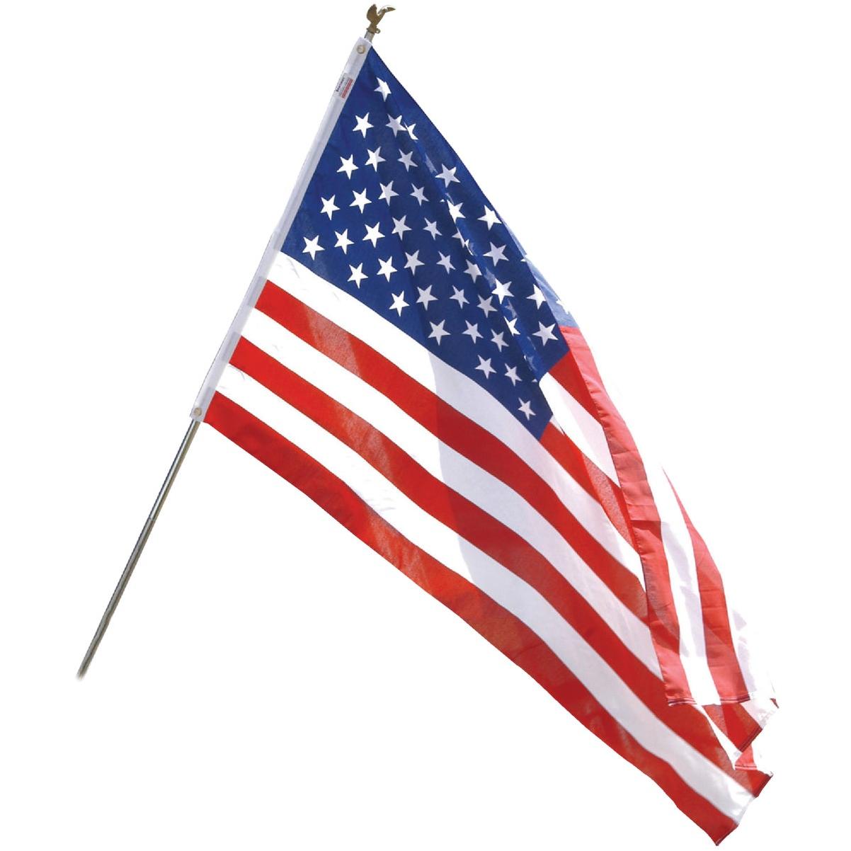 Valley Forge 3 Ft. x 5 Ft. Polycotton American Flag & 6 Ft. Pole Kit
