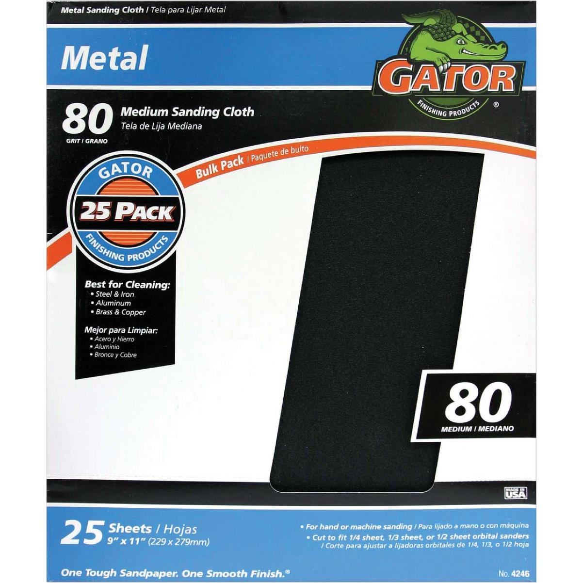 Gator Blade 9 In. W x 11 In. L 80 Grit Emery Cloth (25-pack)