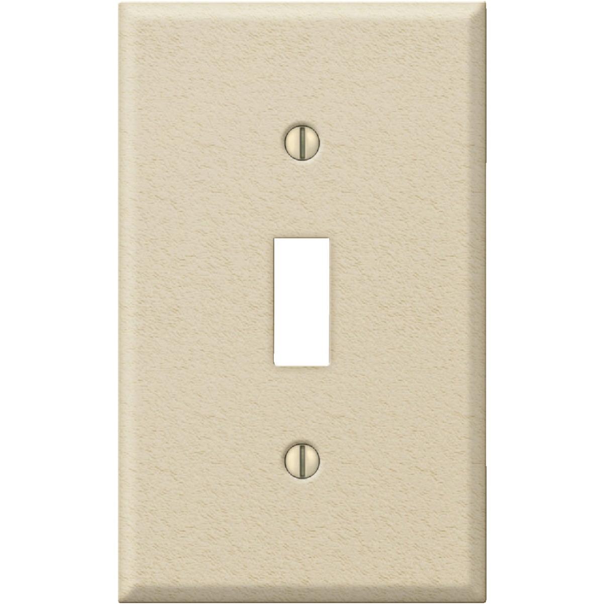 Amerelle PRO 1-Gang Stamped Steel Toggle Switch Wall Plate, Ivory Wrinkle