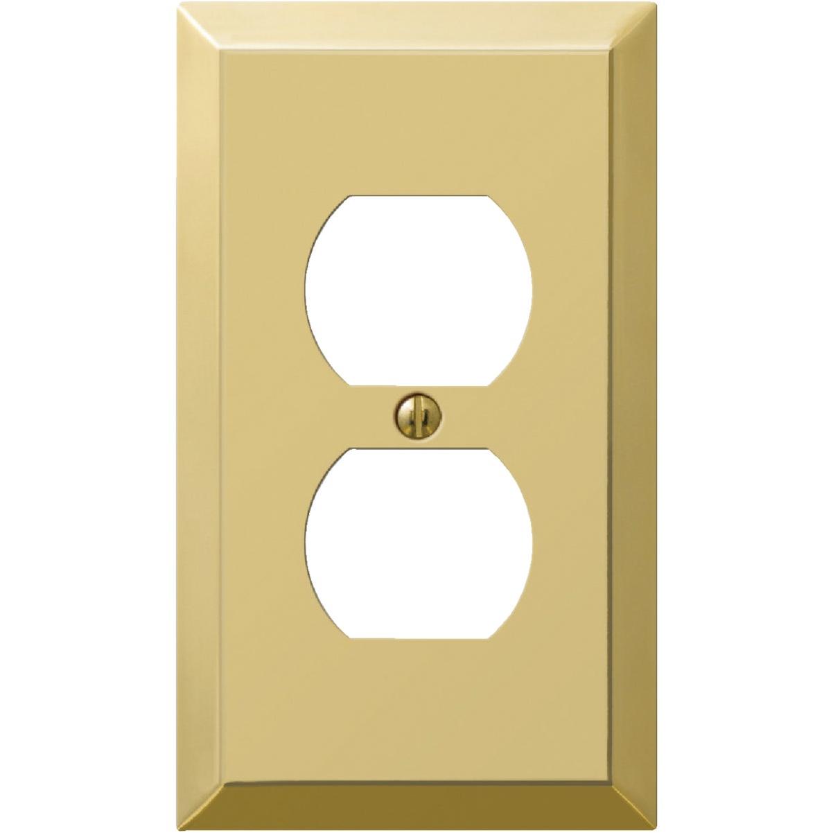 Amerelle 1-Gang Stamped Steel Outlet Wall Plate, Polished Brass