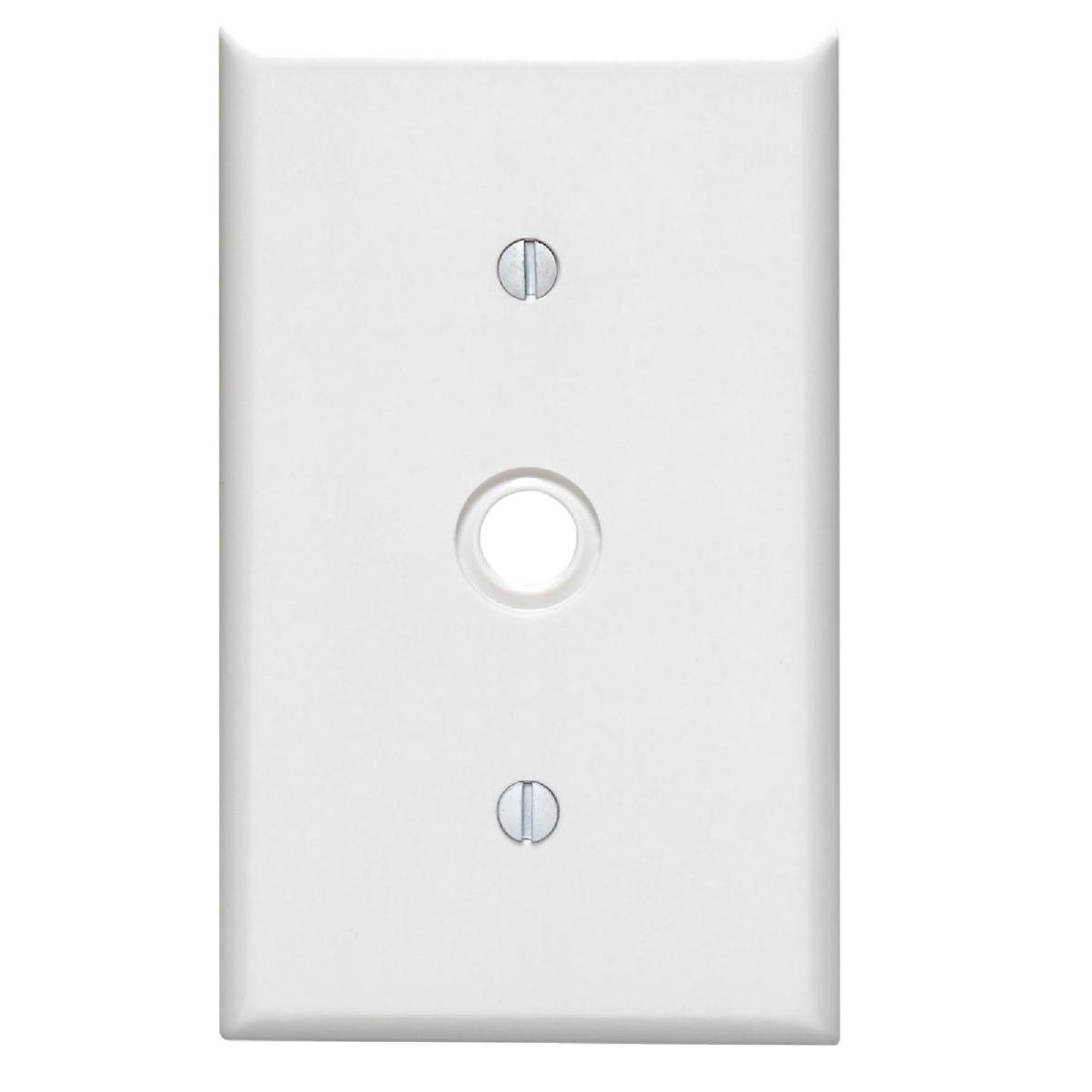 Leviton 1-Gang Thermoset Plastic White Telephone/Cable Wall Plate with 0.406 In. to 0.625 In. Hole