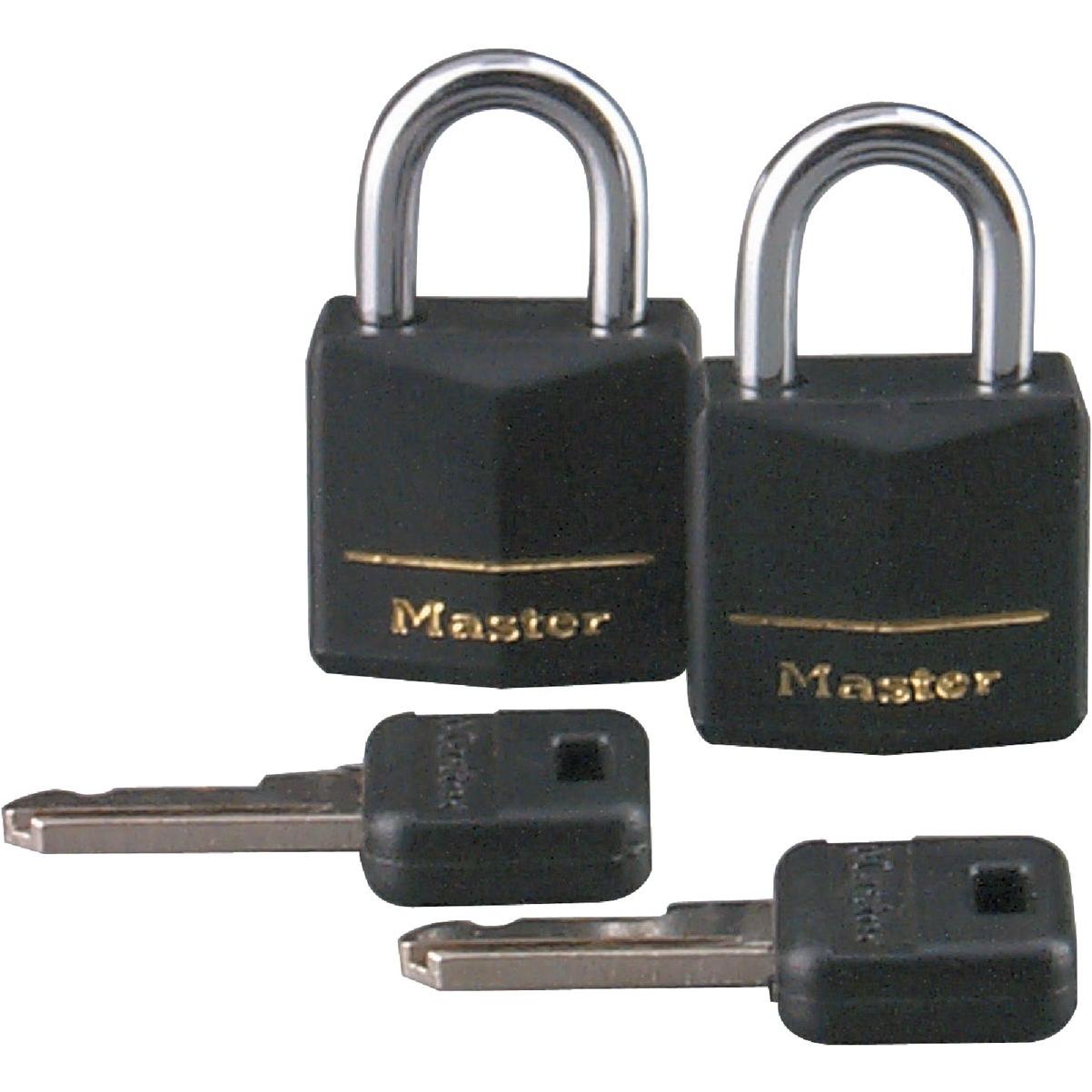 Master Lock 3/4 In. W. Black Covered Keyed Alike Padlock (2-Pack)