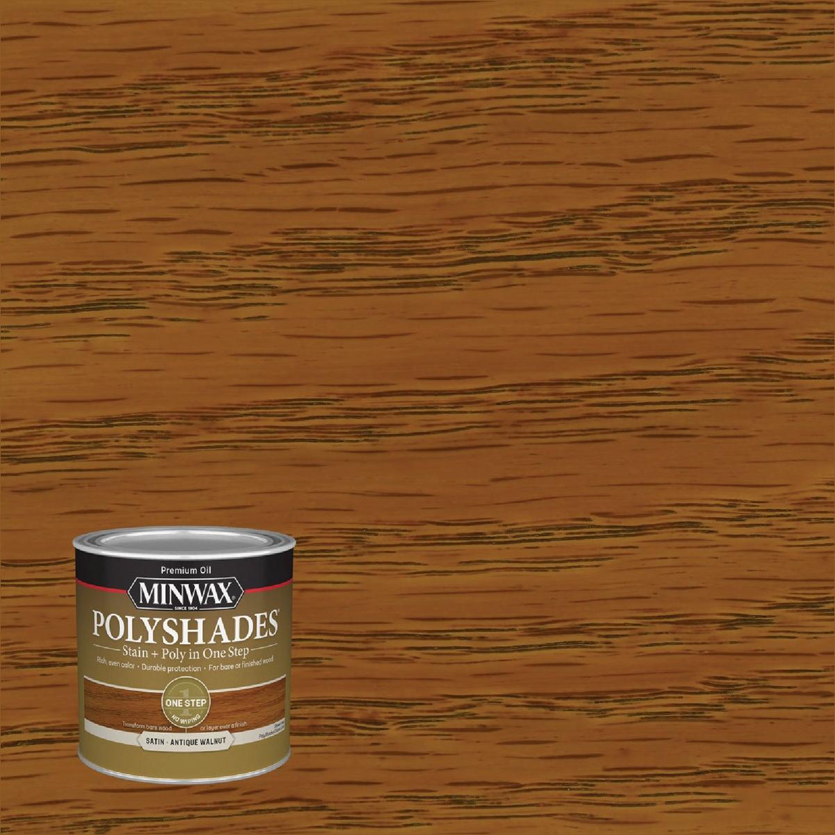 Minwax Polyshades 1/2 Pt. Satin Stain & Finish Polyurethane In 1-Step, Antique Walnut