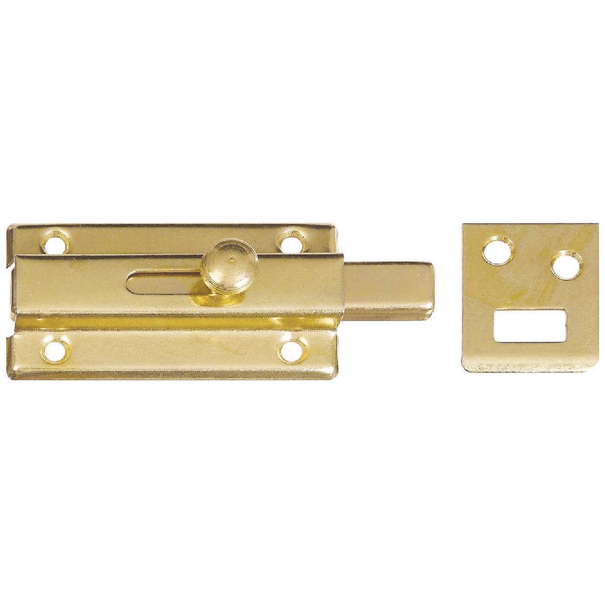 National Hardware 3 In. Brass Door Slide Bolt