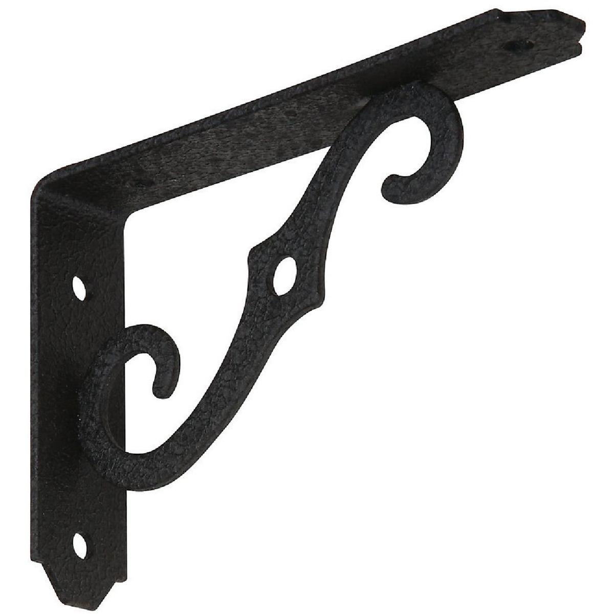 National Hardware 5 In. D. x 3-1/2 In. H. Black Steel Ornamental Shelf Bracket/Plant Hanger