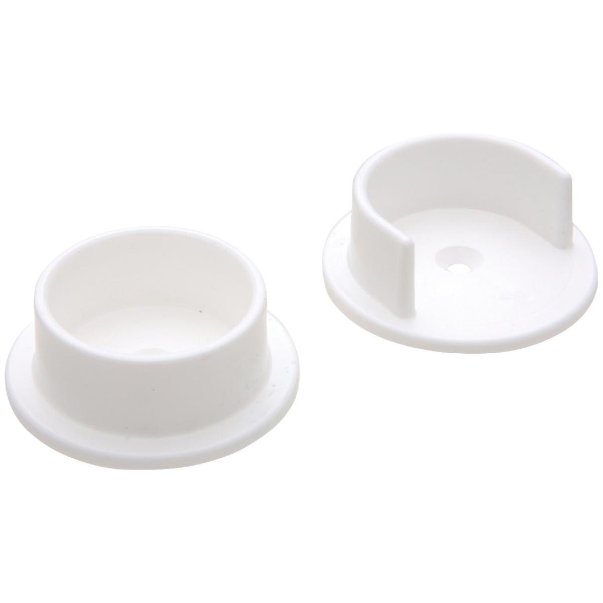 National Hardware 1-3/8 In. White Plastic Closet Rod Socket (2-Pack Bagged)