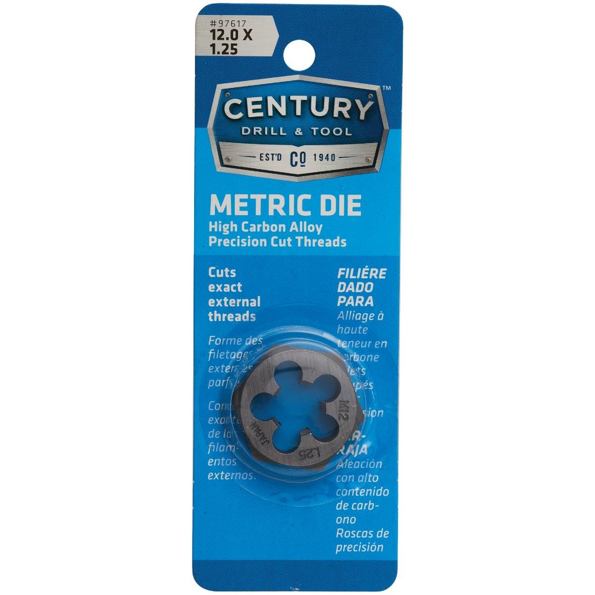 Century Drill & Tool 12.0x1.25 NPT 1 In. Across Flats Hexagon Pipe Die