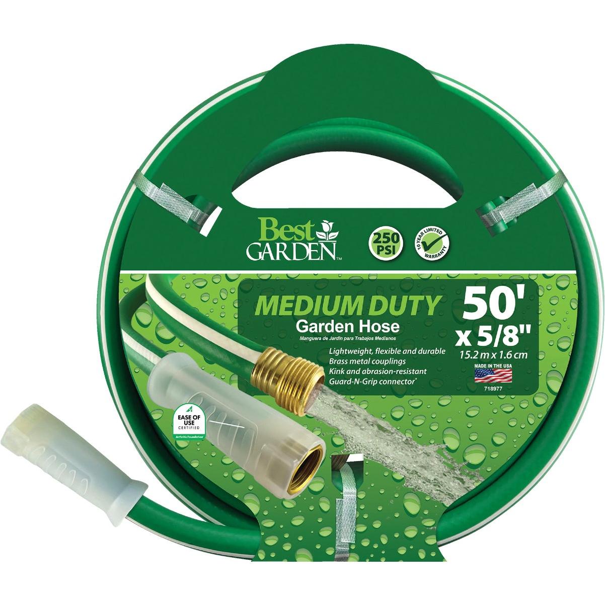 Best Garden 5/8 In. Dia. x 50 Ft. L. Medium-Duty Vinyl Garden Hose with Guard-N-Grip