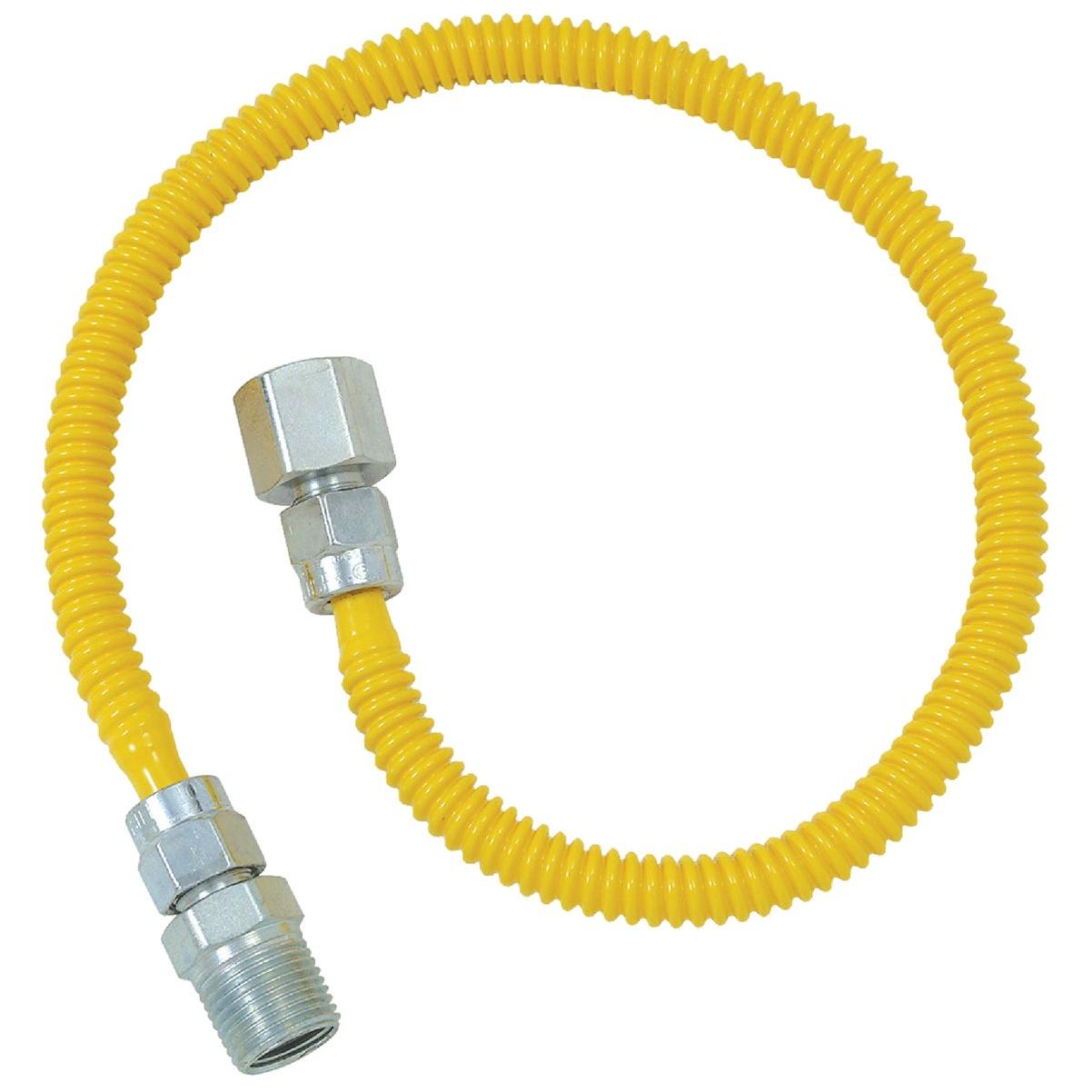 Dormont 3/8 In. OD x 48 In. Coated Stainless Steel Gas Connector, 1/2 In. FIP x 1/2 In. MIP (Tapped 3/8 In. FIP)