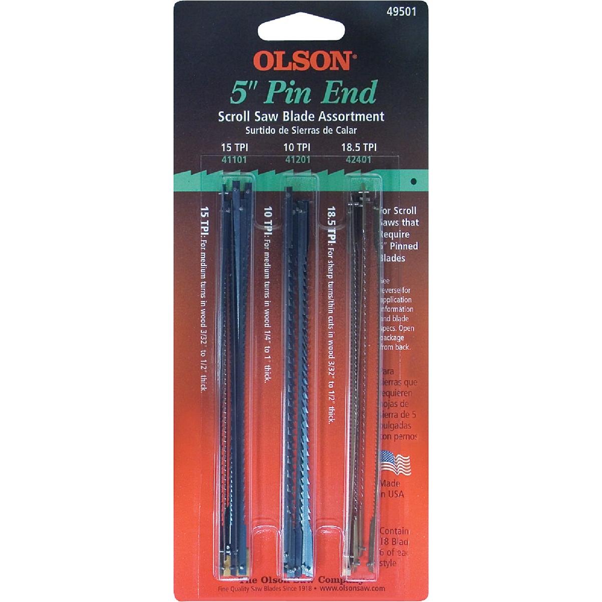 Olson Pin End Scroll Saw Blade Assortment (18 Piece)