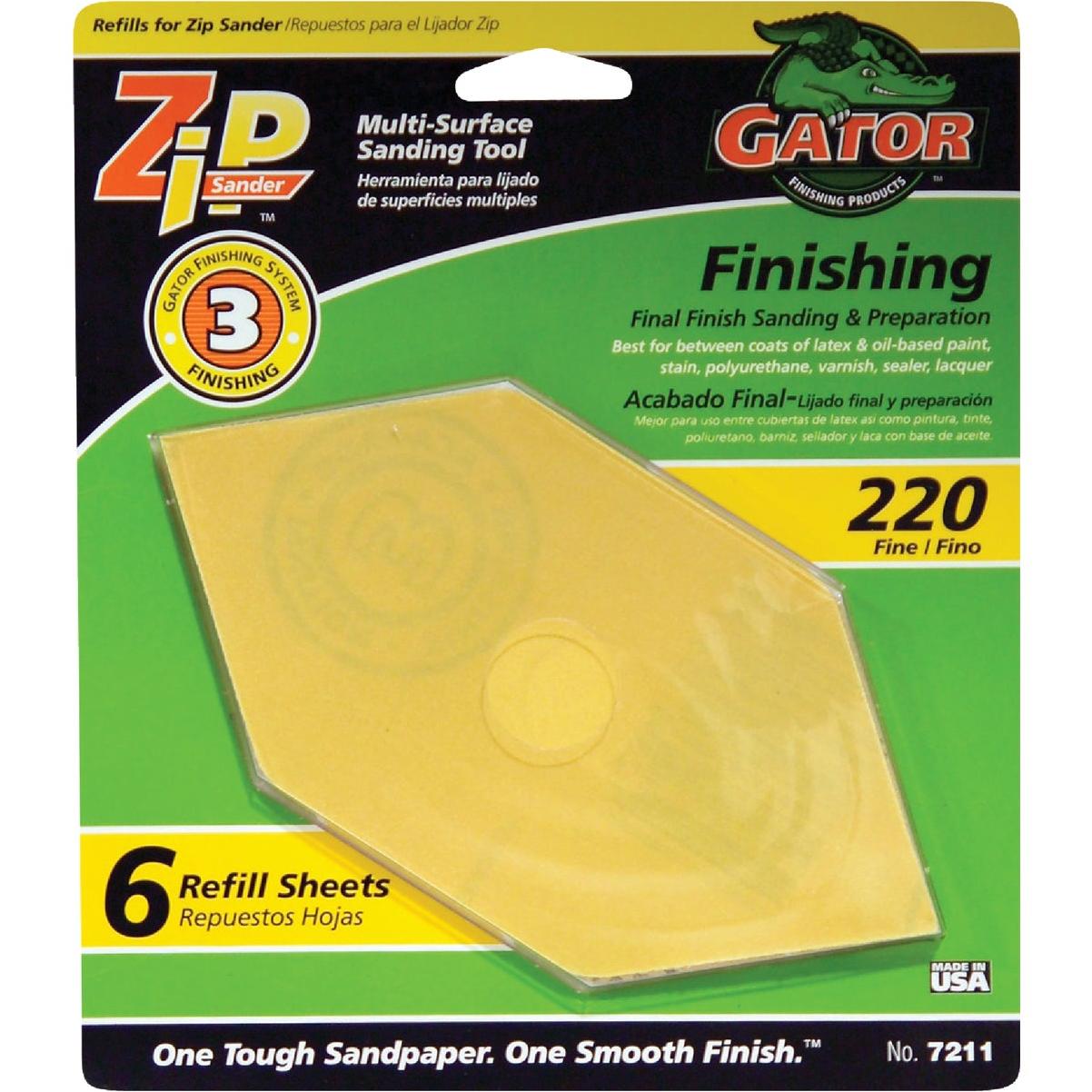 Gator 220G Zip Hand Sander Refill (6 Count)