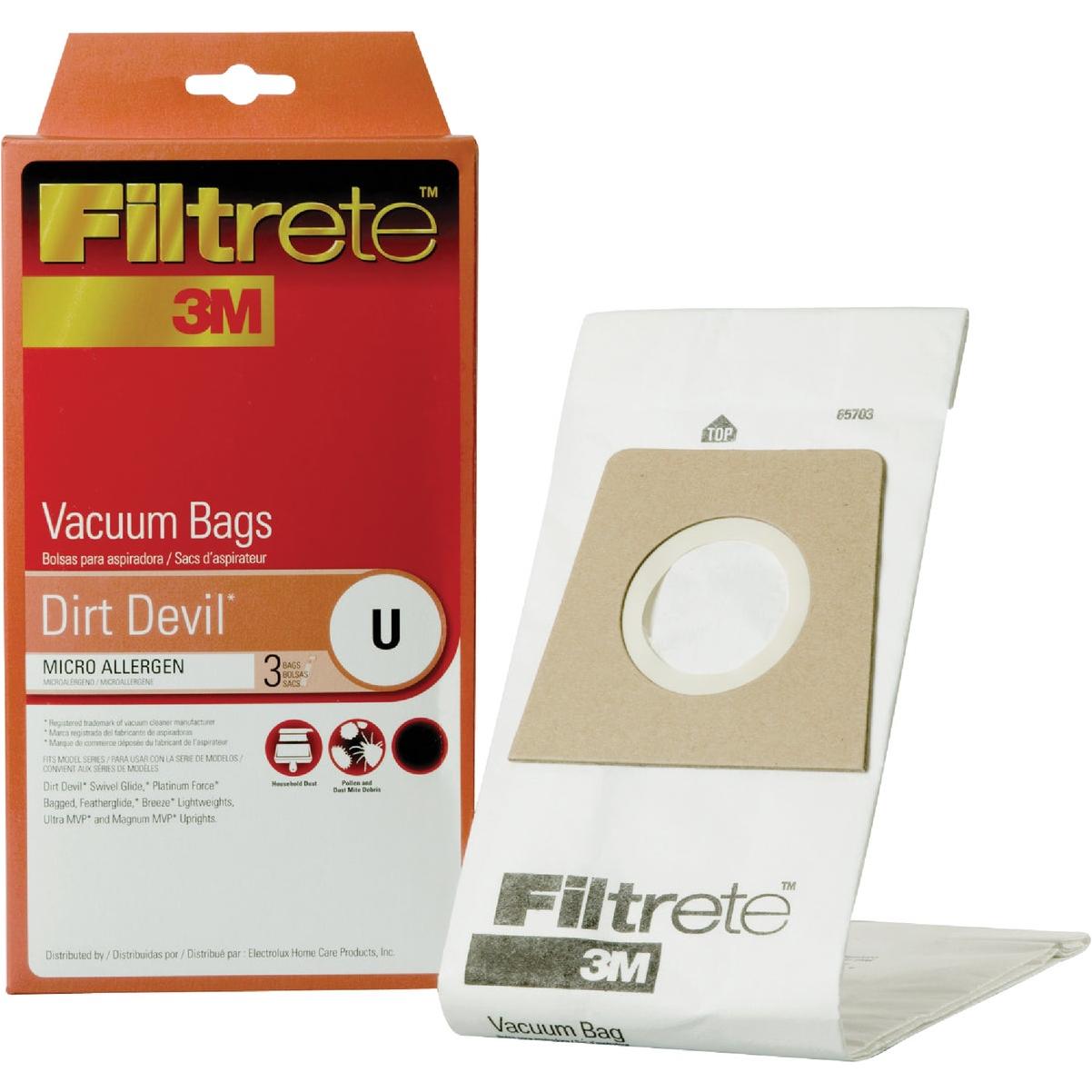3M Filtrete Dirt Devil Type U Micro Allergen Vacuum Bag (3-Pack)