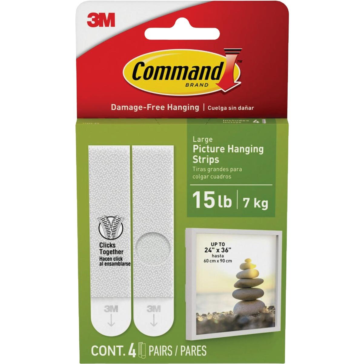 Command 15 Lb White Picture Hanging Strips, 4 Pairs