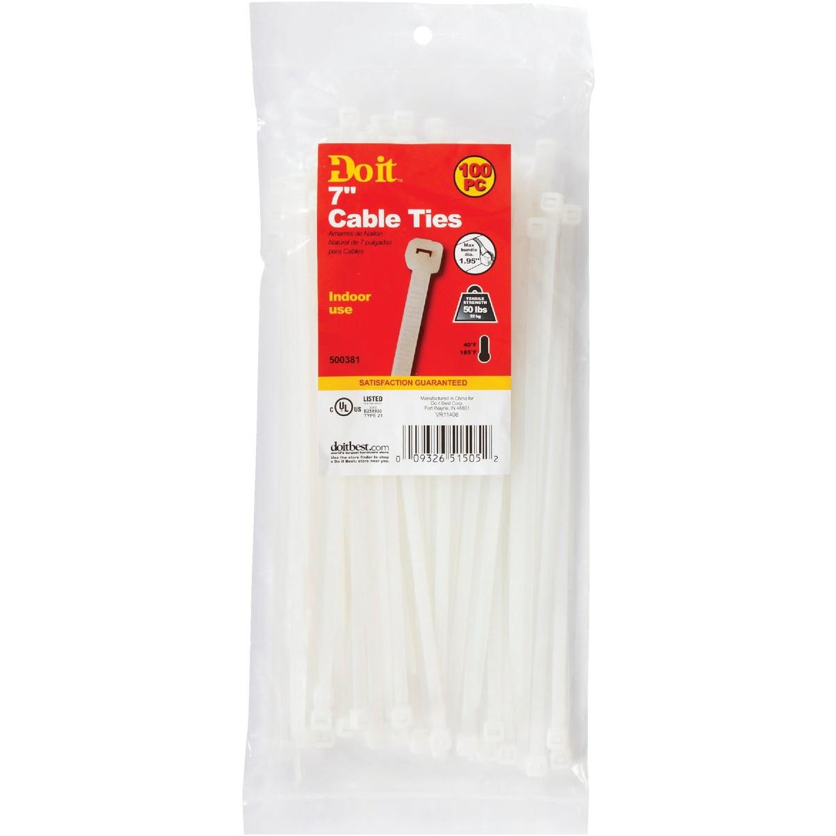 Do it Best 8 In. x 0.189 In. Natural Color Molded Nylon Cable Tie (100-Pack)