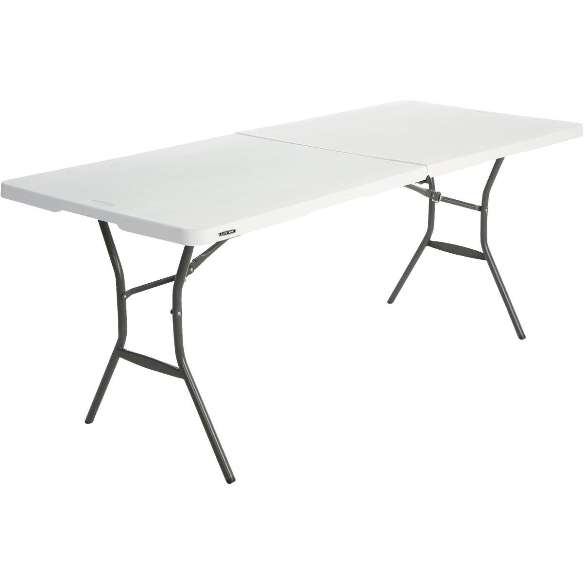 Lifetime Essential - 6 Ft. x 30 In. - White Granite Fold-In-Half Table