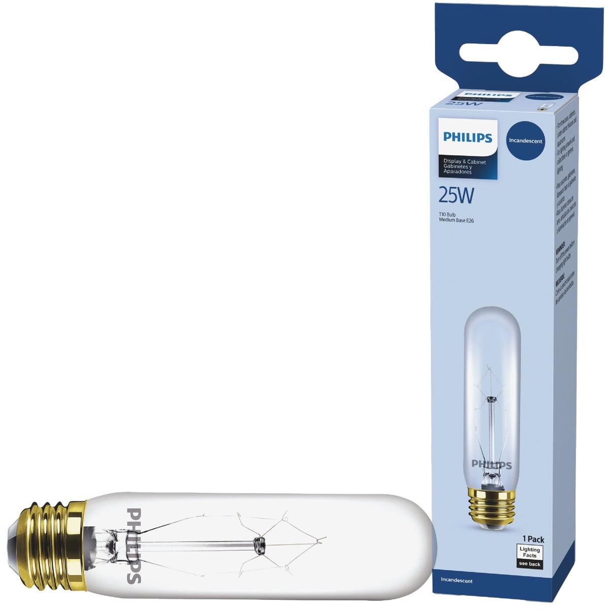 Philips 25W Clear Medium Tubular T10 Incandescent Display Light Bulb