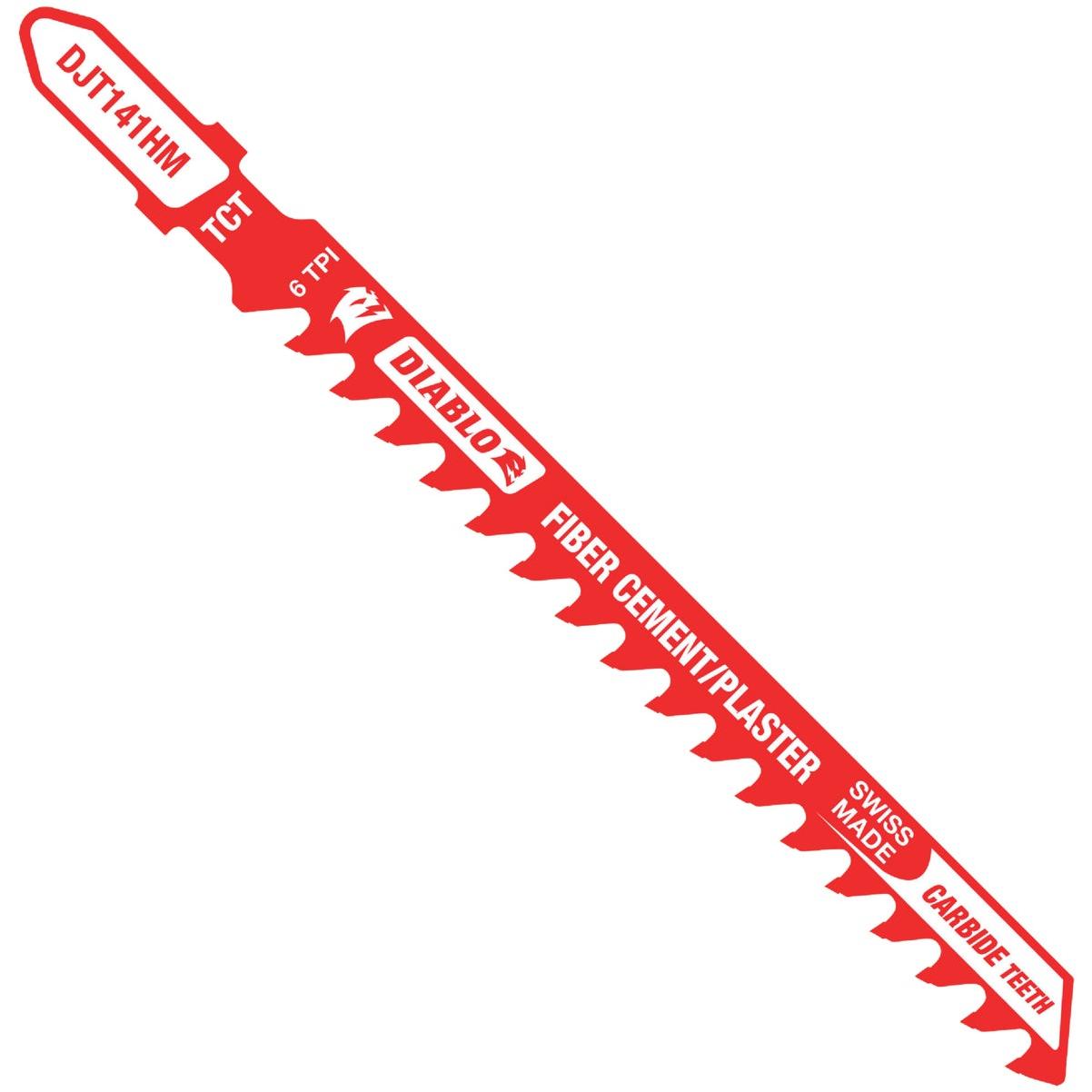 Diablo T-Shank 4 In. 6 TPI Carbide Jig Saw Blade for Fiber Cement & Plaster