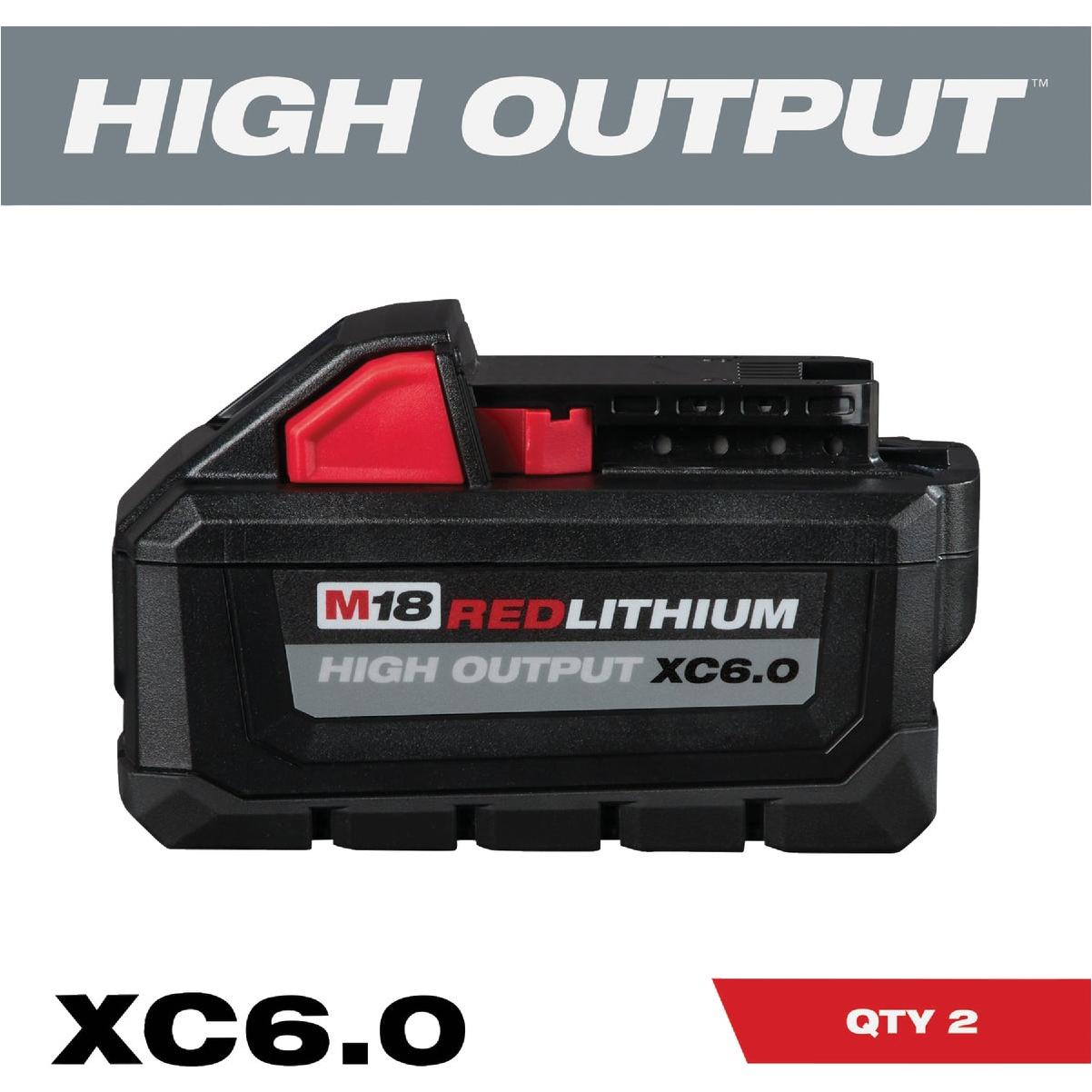 Milwaukee m18 redlithium lithium ion high output xc 6 0 ah battery pack