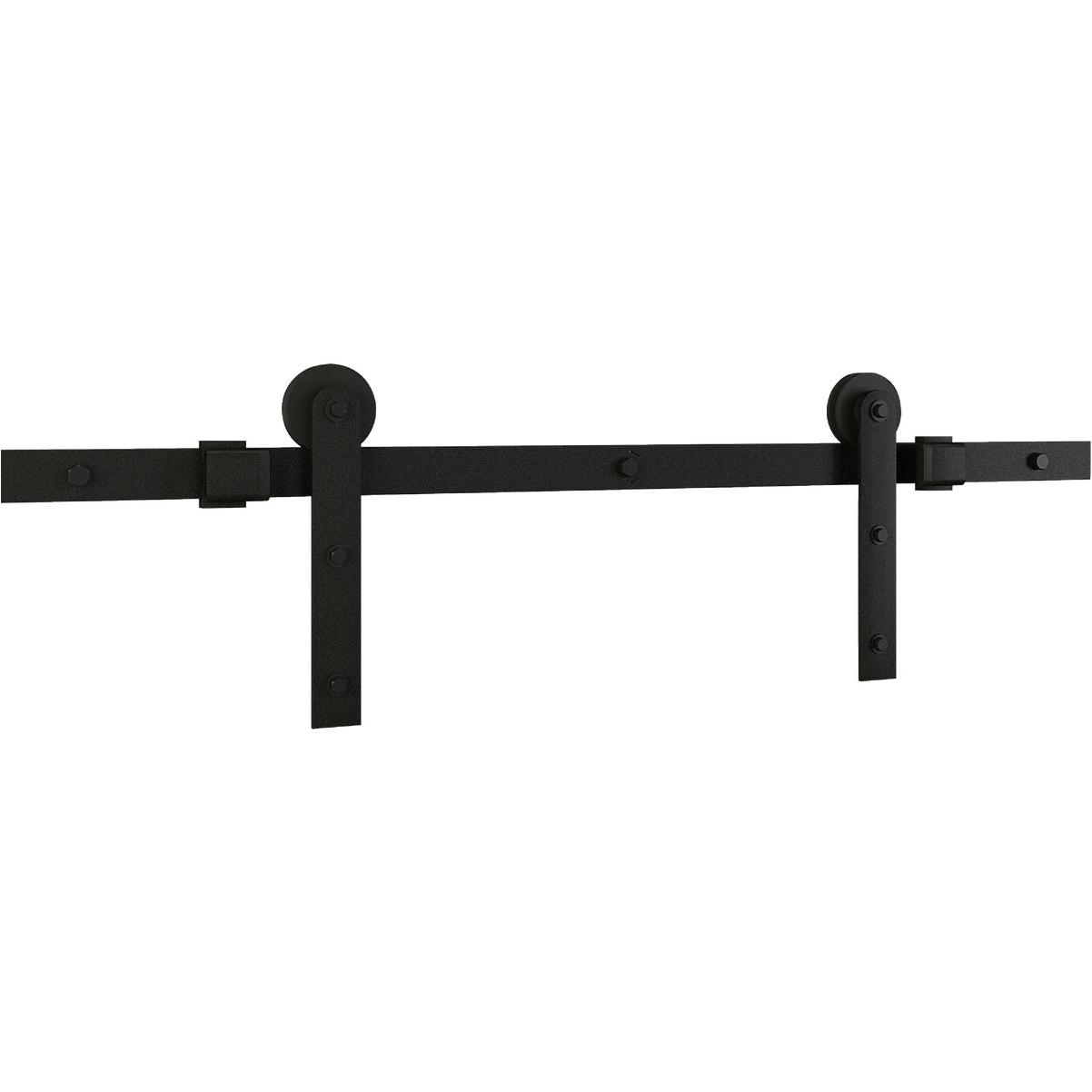 National Hardware 72 In. Matte Black Builder Interior Barn Door Kit (2-Piece)