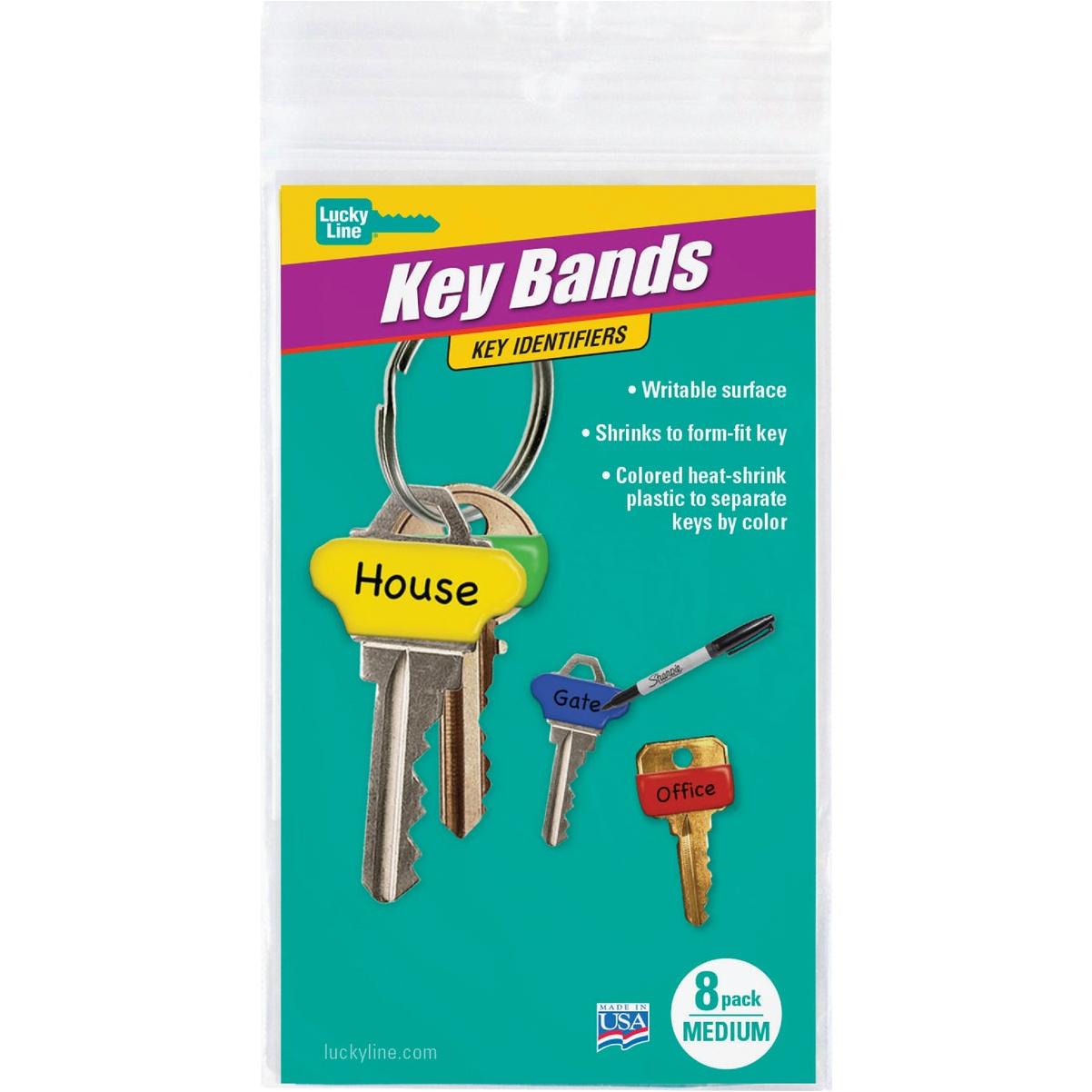 Lucky Line Write-On Key Band Identifiers (8-Pack)