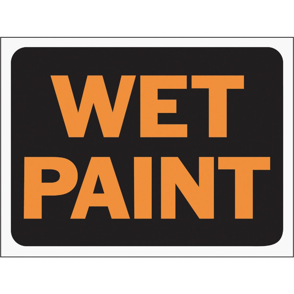 Hy-Ko 9x12 Plastic Sign, Wet Paint