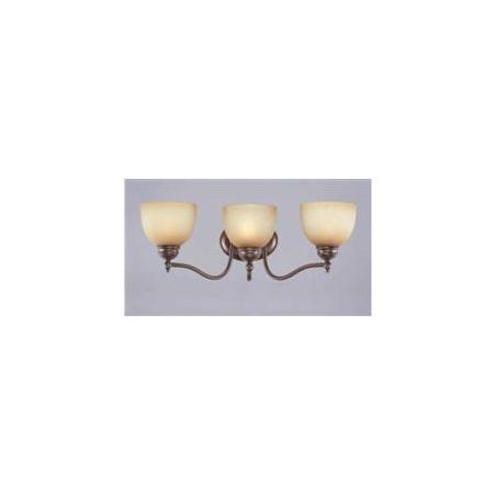Westinghouse 3 Light Wall Fixture Saddle Bronze Finish with Antique Amber Scavo Glass - All