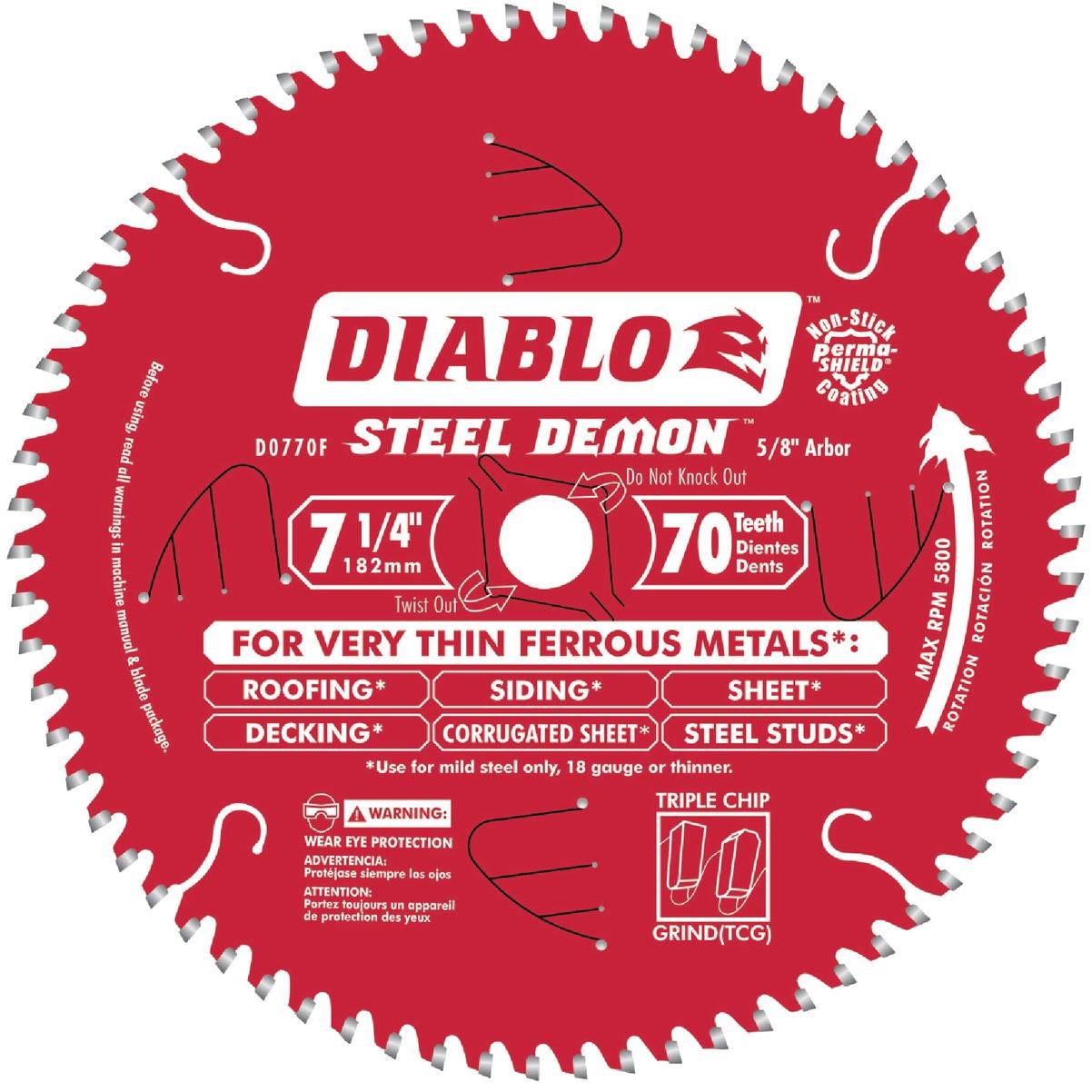 Diablo Steel Demon 7-1/4 In. 70-Tooth Thin Metal Circular Saw Blade