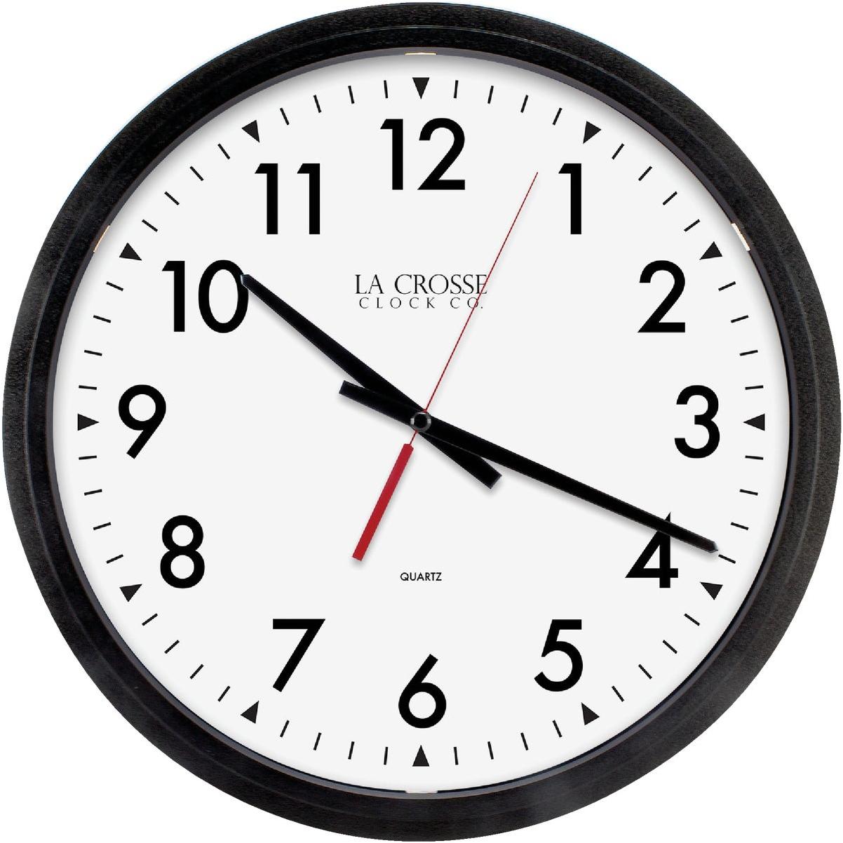 Geneva 14 Inch Quartz Analog Commercial Wall Clock Model 3980gg - Black Finish