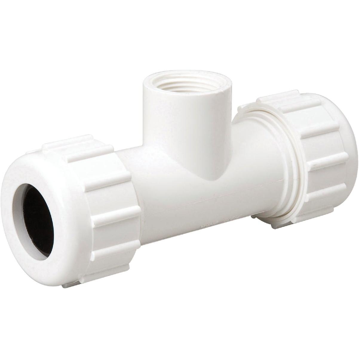 B&K 1-1/4 In. x 1-1/4 In. PVC Compression Tee with 1-1/4 In. FIP Branch