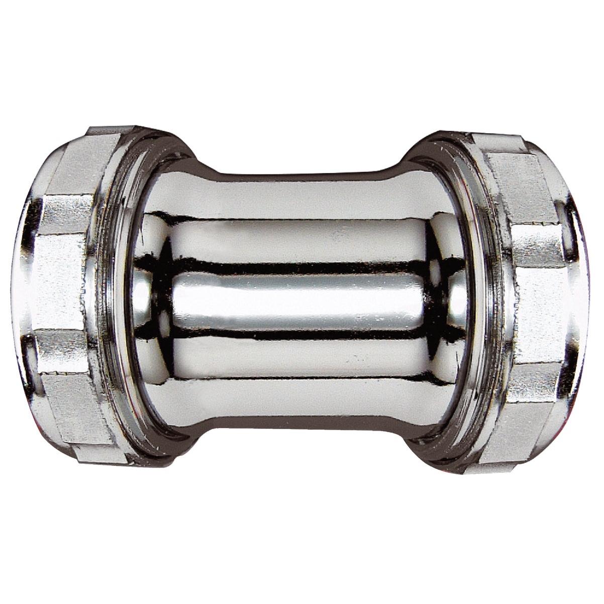 Do it Best 1-1/2 In. Chrome-Plated Brass Straight Coupling