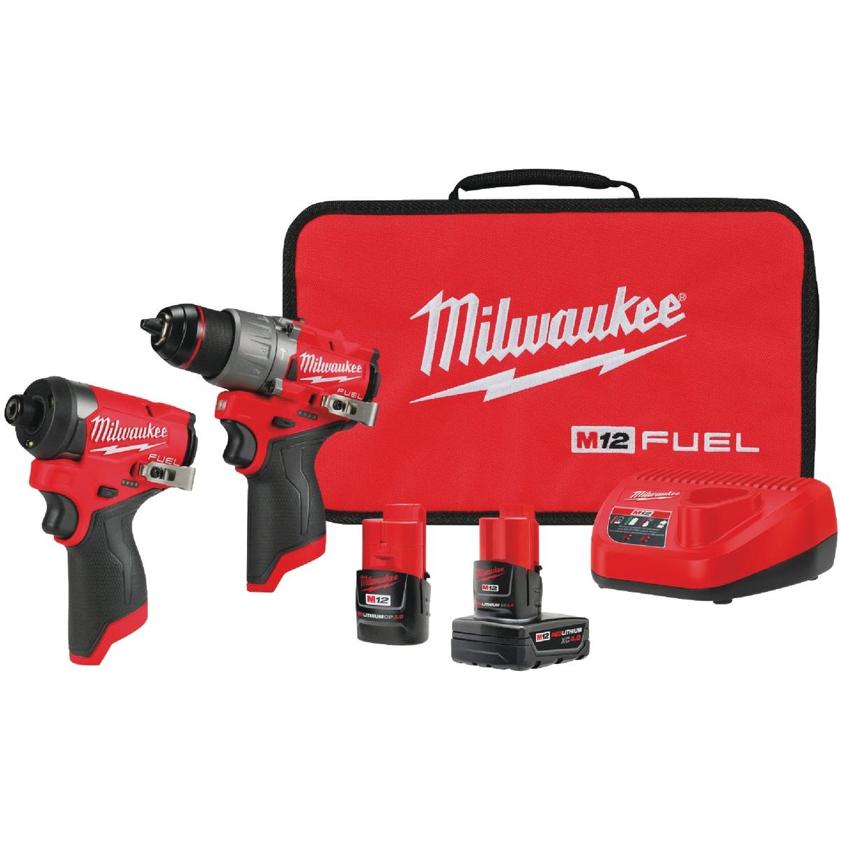 Milwaukee M12 FUEL 2-Tool Brushless Cordless Subcompact Hammer Drill & Impact Driver Combo Kit with (2) Batteries & Charger
