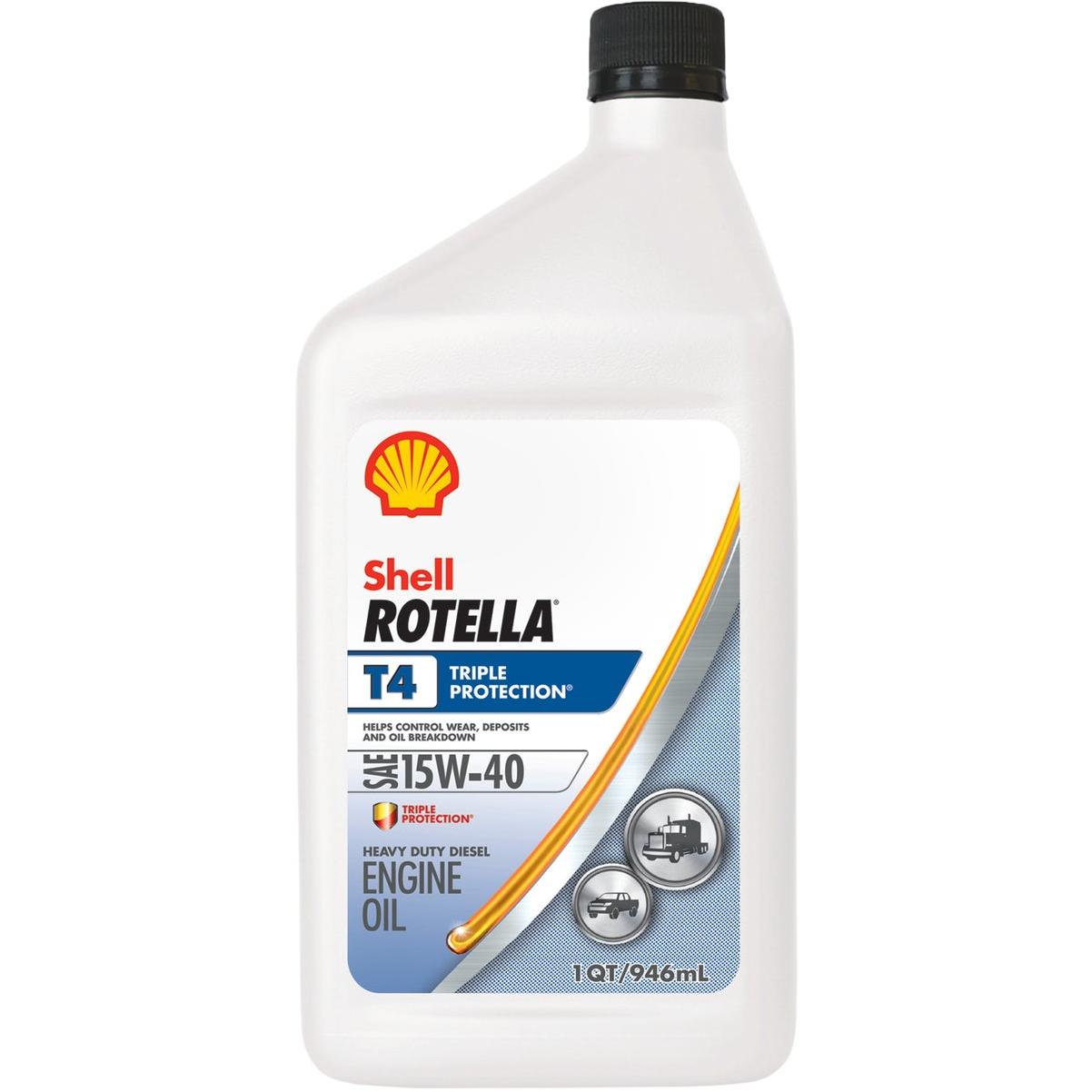 Shell Rotella T4 Triple Protection 15W-40 Diesel Engine Oil, 1 Qt.