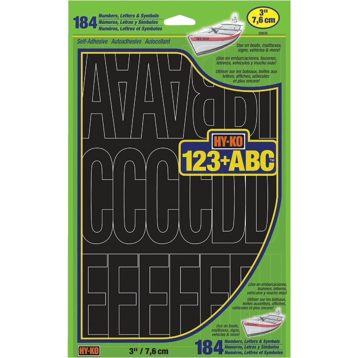 Hy-Ko 3 In. Black Vinyl Letters, Numbers & Symbols (184 Count)