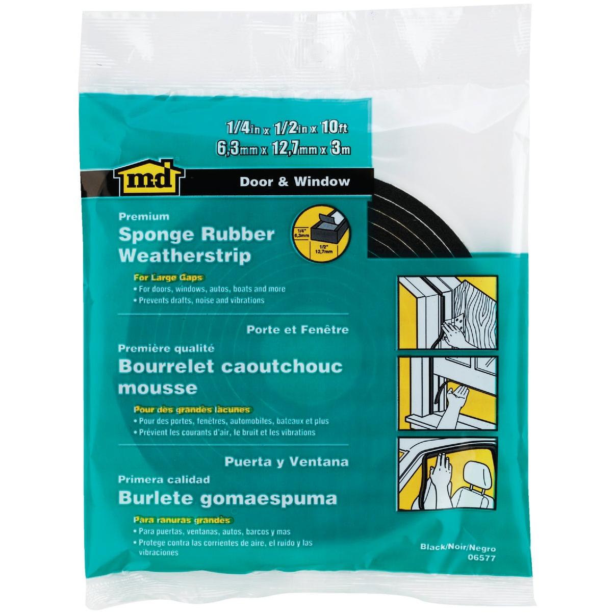 M-D Building Products 1/4 In. x 1/2 In. x 10 Ft. Black Sponge Window Seal for Ex-Small Gaps