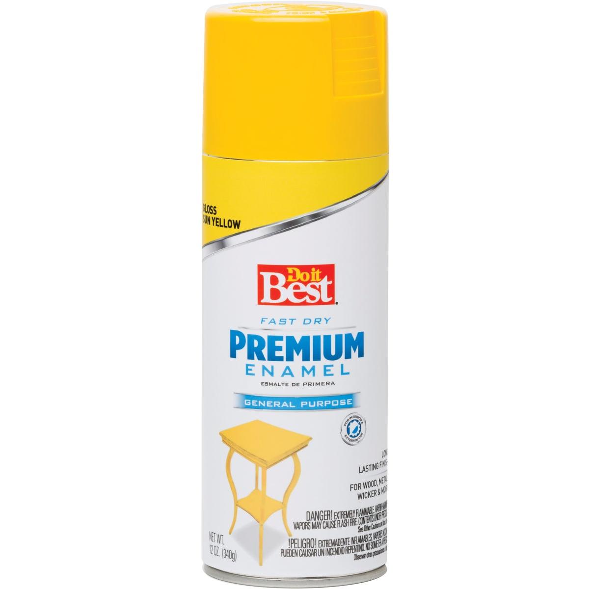 Do it Best Premium Enamel 12 Oz. Gloss Spray Paint, Sun Yellow