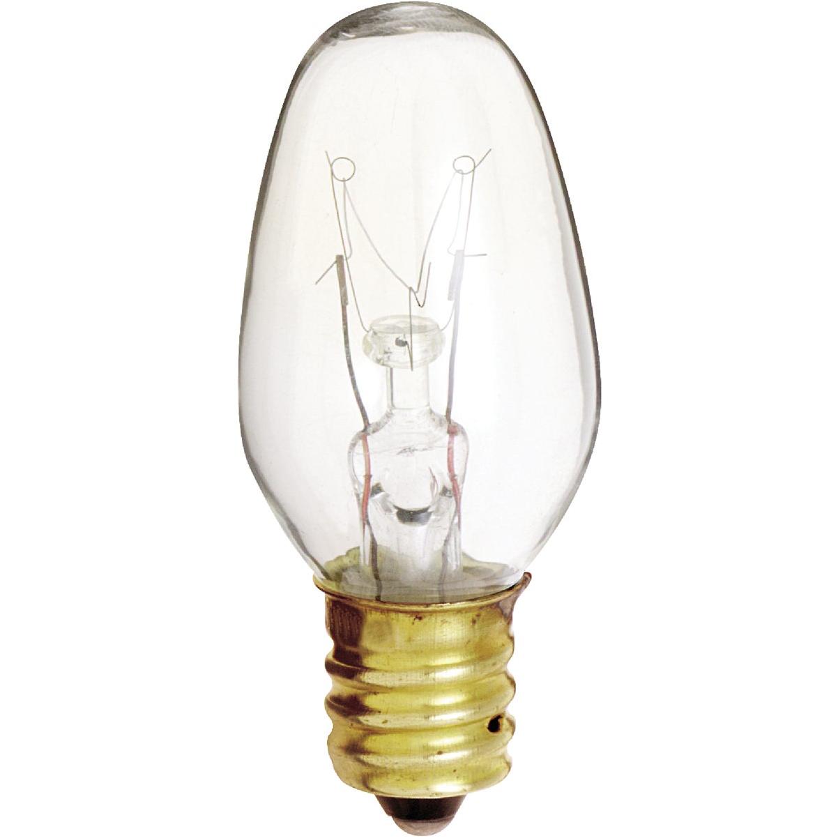 Satco 4W Clear Candelabra Base C7 Incandescent Night Light Bulb (2-Pack)