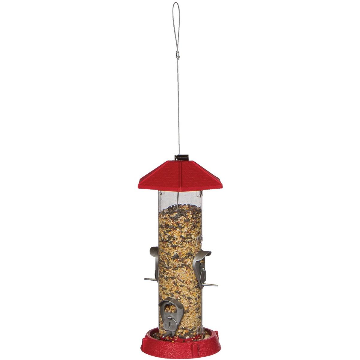 North States Red Plastic Tube Bird Feeder
