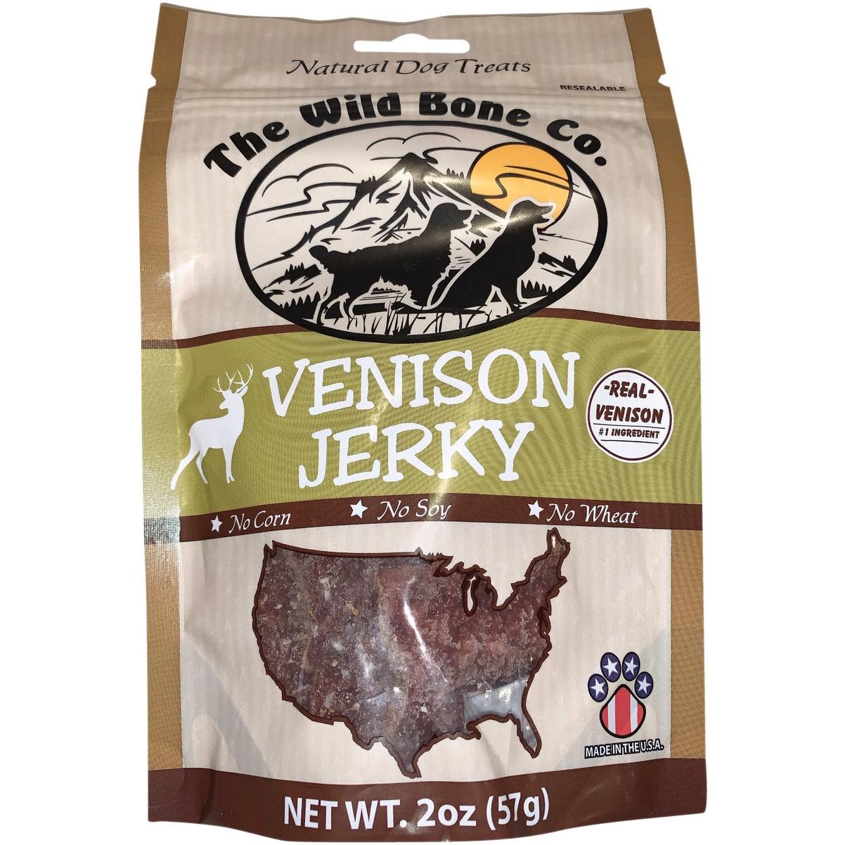 The Wild Bone Company Venison Jerky Dog Treat, 2 Oz.