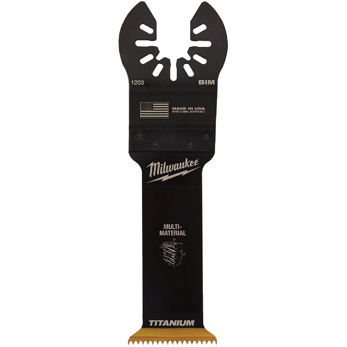 Milwaukee OPEN-LOK 1-1/4 In. TITANIUM CHARGED Bi-Metal Multi-Material Oscillating Multi-Tool Blade