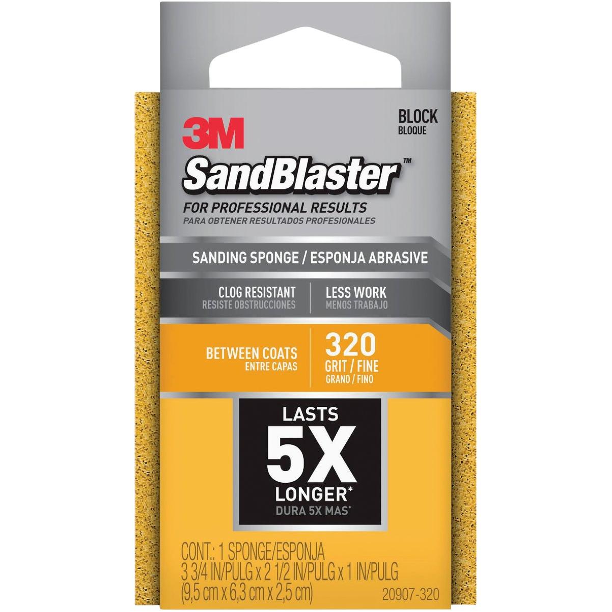 3M Pro Grade Precision 2.5 In. x 4.5 In. x 1 In. 320 Grit Extra Fine Sanding Sponge